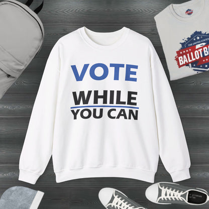 Democrats "VOTE" White Unisex Crewneck Sweatshirt U.S. elections, unisex fit