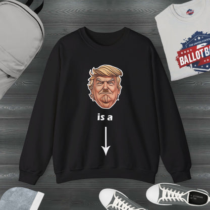 Black Anti Trump Unisex Crewneck Sweatshirt U.S. elections, unisex fit