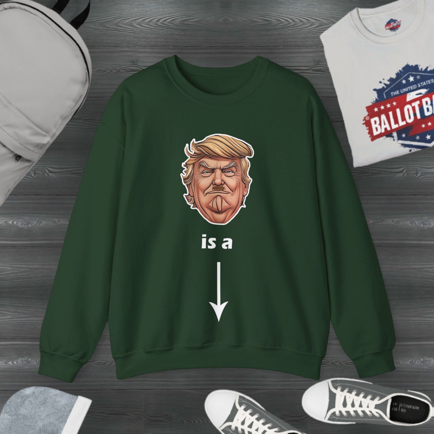 Green Anti Trump Unisex Crewneck Sweatshirt U.S. elections, unisex fit