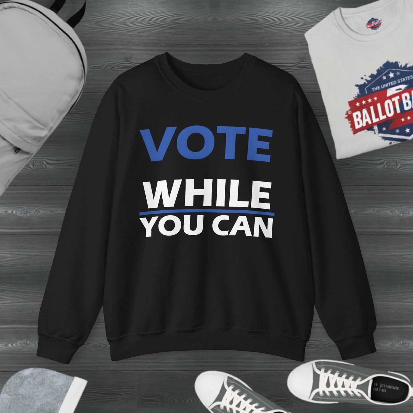 Democrats "VOTE" Black Unisex Crewneck Sweatshirt U.S. elections, unisex fit