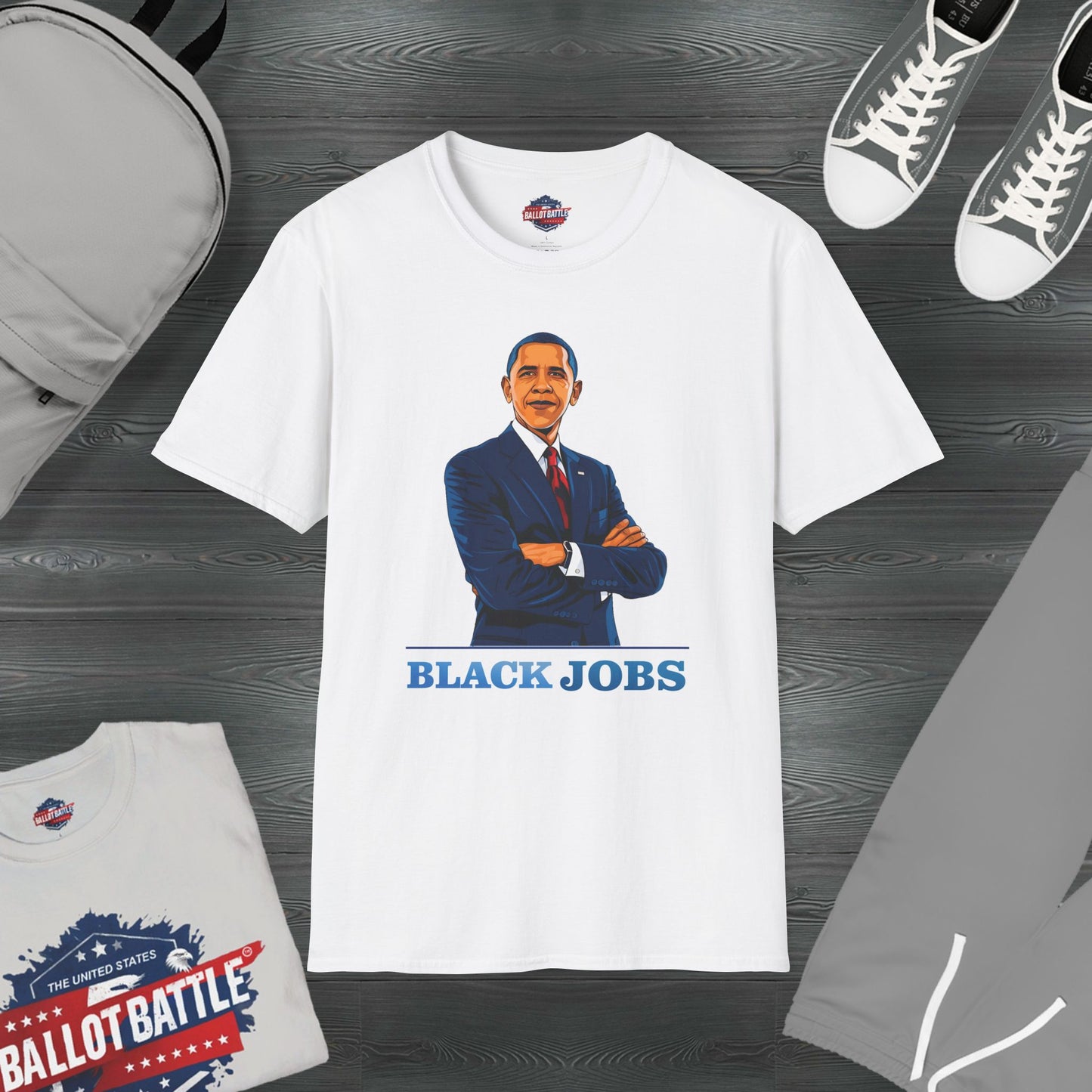 President Obama Democrats, Black-Jobs Unisex T-shirt supporting Black community. U.S. elections, unisex fit, 100% cotton