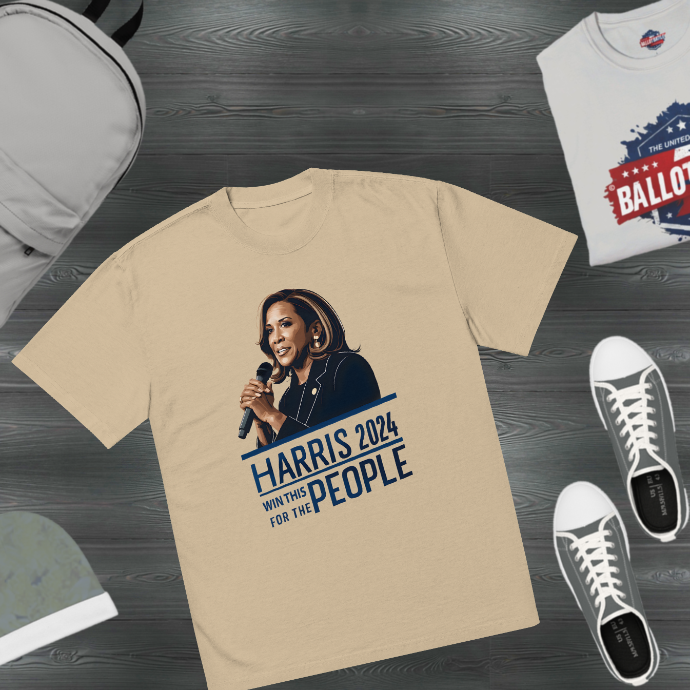 Kamala Harris "WIN THIS FOR THE PEOPLE" Oversized T-Shirt